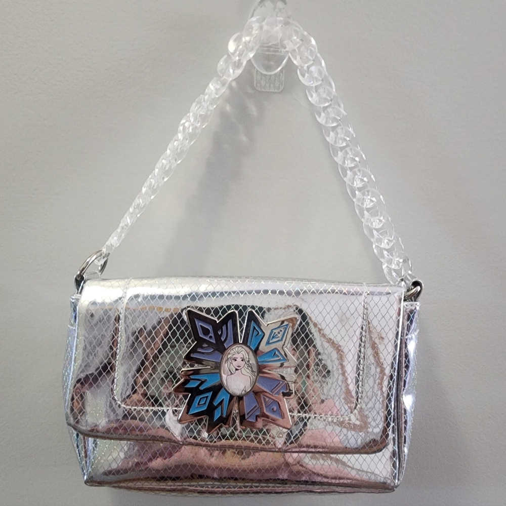 Disney Frozen Silver Holographic Fashion Bag with Decorative Emblem